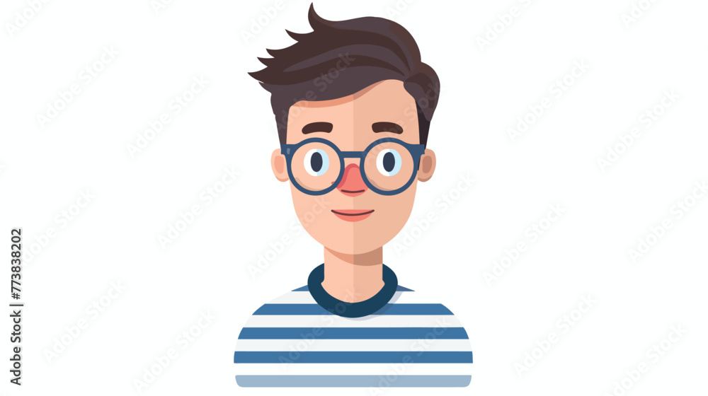 Avatar for social network with glasses striped shirt a