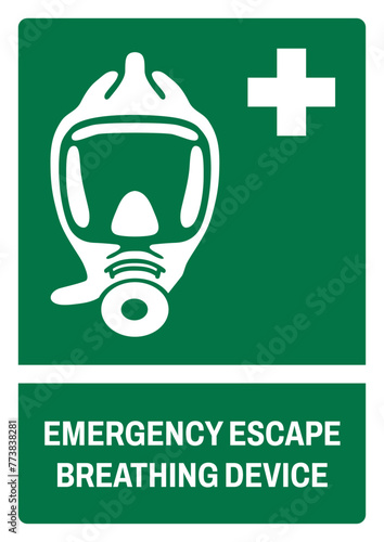 iso emergency and first aid safety signs emergency escape breathing device size a4/a3/a2/a1