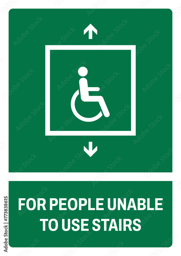 iso emergency and first aid safety signs for people unable to use stairs size a4/a3/a2/a1 iso emergency and first aid safety signs for people unable to use stairs size a4/a3/a2/a1