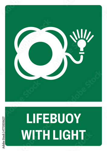 iso emergency and first aid safety signs lifebuoy with light size a4/a3/a2/a1