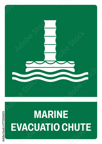iso emergency and first aid safety signs marine evacuation chute size a4/a3/a2/a1