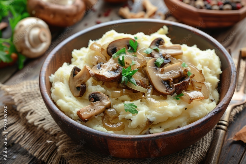 Rustic Mashed Red Potatoes with Fried Onion and Mushroom Medley, the Perfect Side Dish with a Touch of Iron Rustic Mashed Red Potatoes with Fried Onion and Mushroom Medley, the Perfect Side Dish with a Touch of Iron
