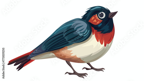 Bird cartoon flat vector isolated on white background