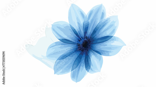 Blue flower on white background. flat vector