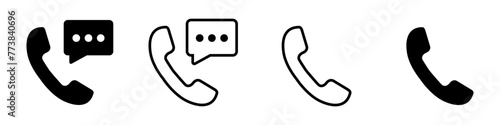 Vector black and white phone icons on isolated background. Phone icons set for your design. Vector illustration EPS 10