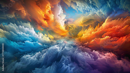 Behold the mesmerizing spectacle of colors merging into a splendid gradient, their vibrancy and energy captured with striking realism in high-definition detl. photo