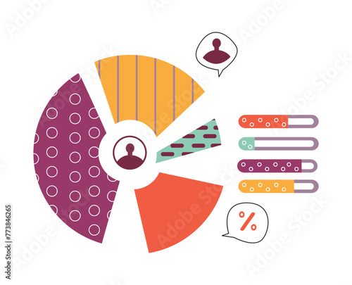 Demographic statistical analysis vector illustration