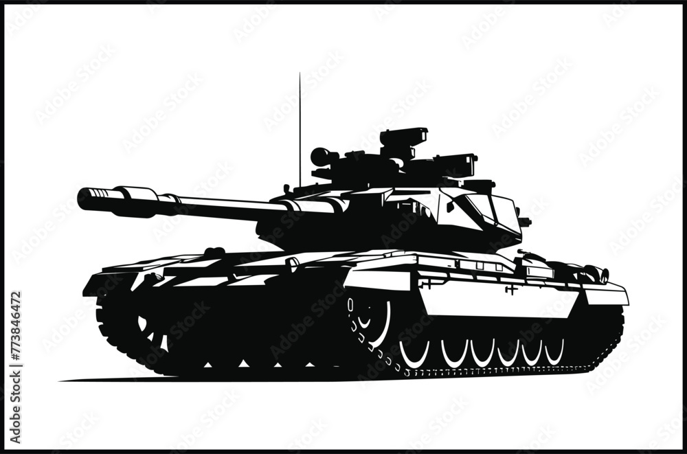 Battle tank Royalty Vector Illustration.Battle tank vector illustration with white background.