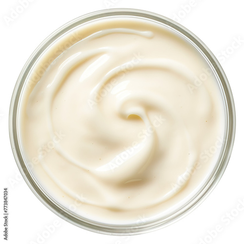 Bowl of bechamel sauce isolated on transparent background Remove png, Clipping Path, pen tool