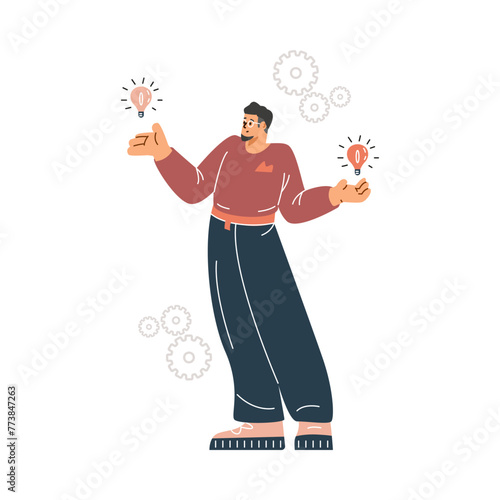 Idea generation and creativity vector illustration
