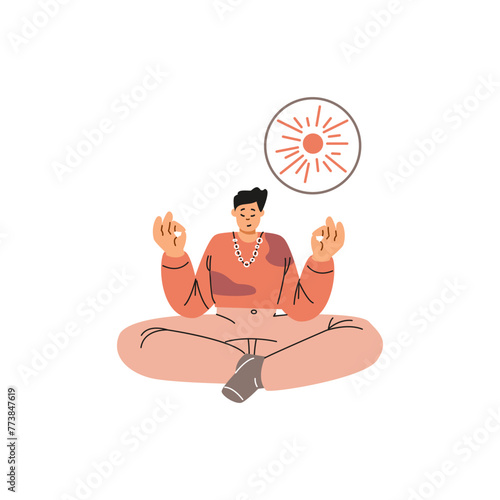 Meditation for inner peace vector illustration