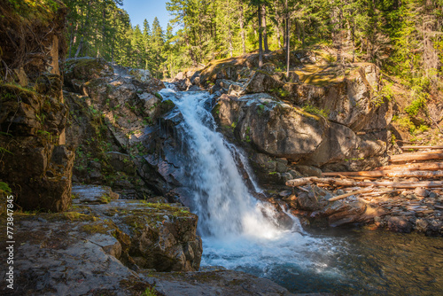 Autumn Waterfall at Mount Rainier National Park in Washington State