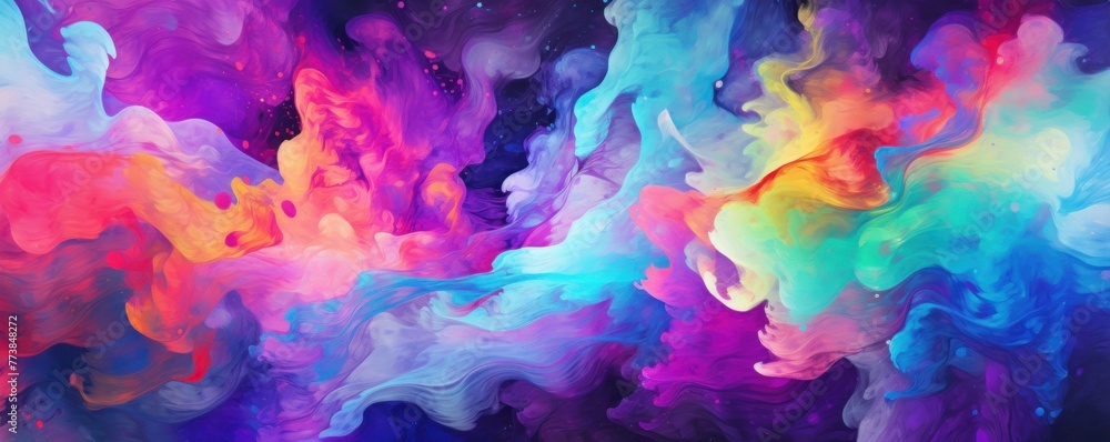 Black light watercolor abstract background