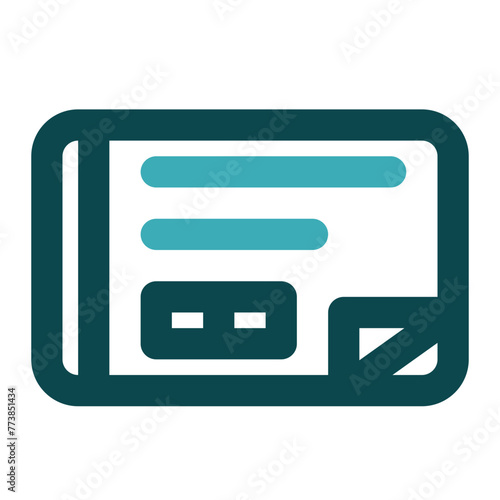 cheque icon for illustration