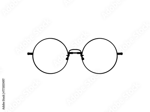 Eye Glasses Silhouette, Pictogram, Front View, Flat Style, can use for Logo Gram, Apps, Art Illustration, Template for Avatar Profile Image, Website, or Graphic Design Element. Vector Illustration