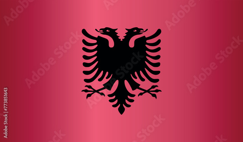 National flag of Albania, flag of Albania, sign of Albania. Flag of Albania with gradient.