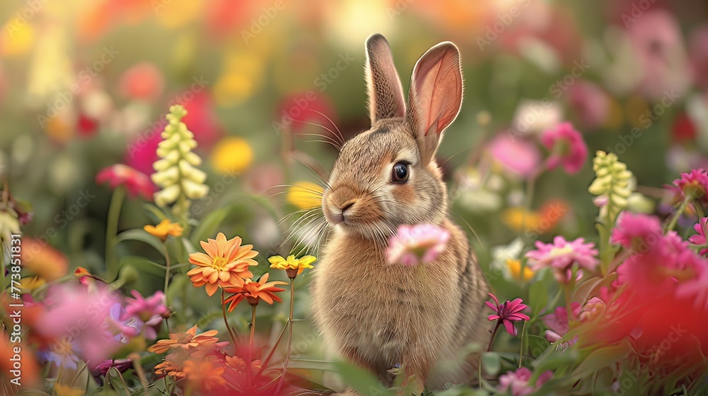 The sight of the mini rabbit standing gracefully amidst the colorful blooms evokes a sense of wonder and delight, as if it has stepped right out of a dream and into reality The sight of the mini rabbit standing gracefully amidst the colorful blooms evokes a sense of wonder and delight, as if it has stepped right out of a dream and into reality