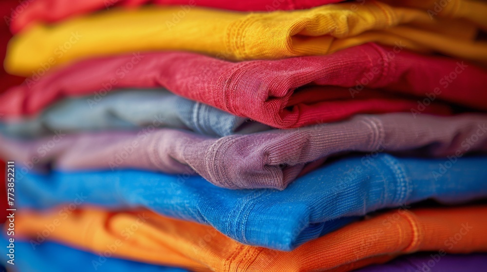 Neatly Stacked Folded Shirts Neatly Stacked Folded Shirts