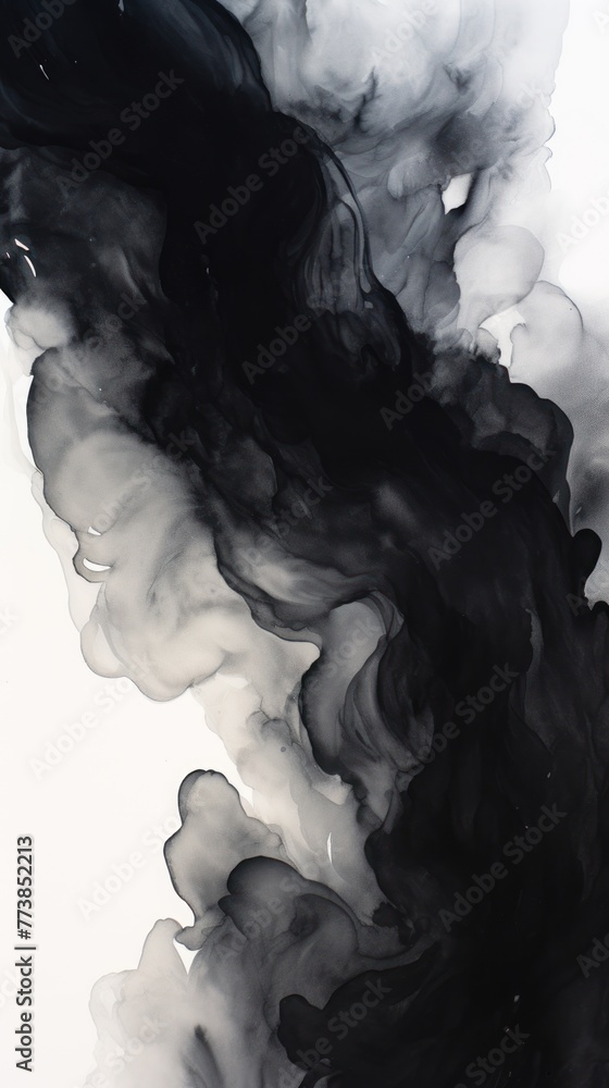 Black watercolor abstract background