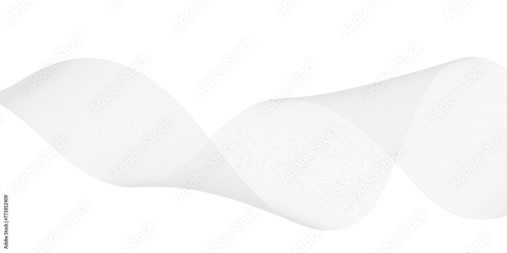 White lines abstract vector wavy form of spectrum illustration fresh white clean