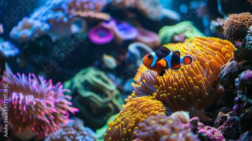 Clownfish in Sea Anemone in Aquarium © Parintron