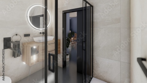 Diseño de cuarto de baño moderno