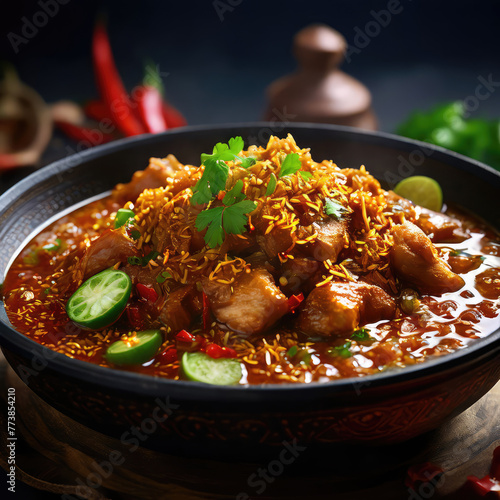 Delicious traditional Middle Eastern food chicken haleem
 photo