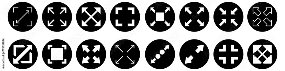 Full Screen icon vector set. Expand illustration sign collection. Open symbol or logo. Full Screen icon vector set. Expand illustration sign collection. Open symbol or logo.