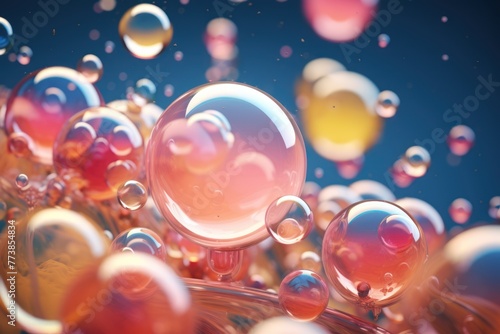 hyperdetailed conceptual scene with big magic bubbles with tiny worlds inside close-up view #773854834