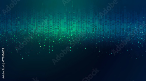 Abstract blue green data half tone plus background technology vector design