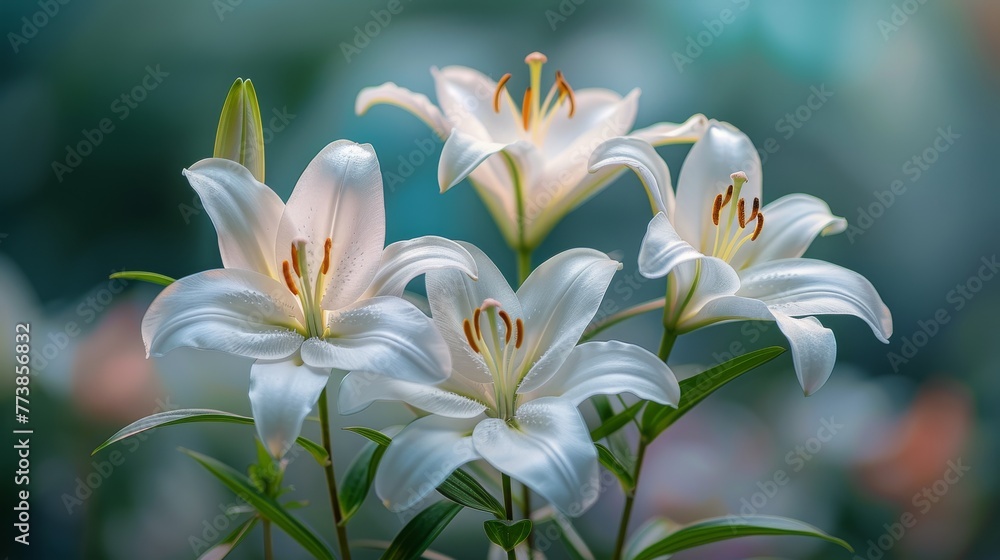 Close-Up of White Flower on Blurry Background