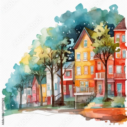 Cityscape Watercolor Painting