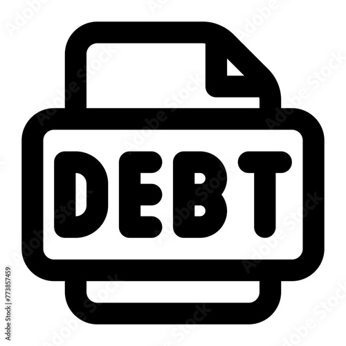 debt icon for illustration