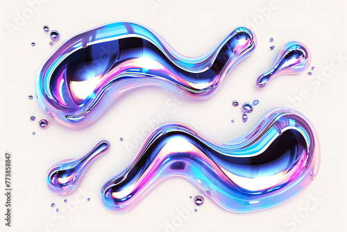 Liquid graphic elements