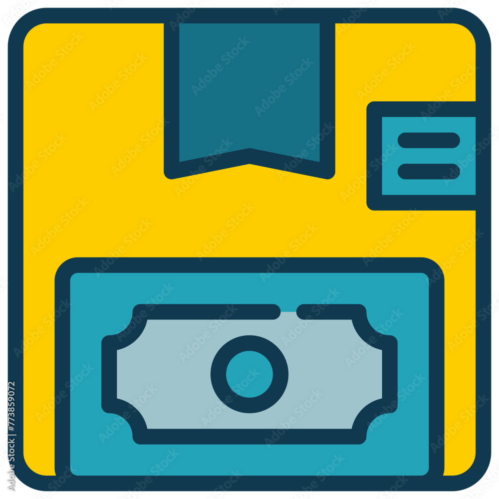 delivery box sending money work filled outline delivery box sending money work filled outline