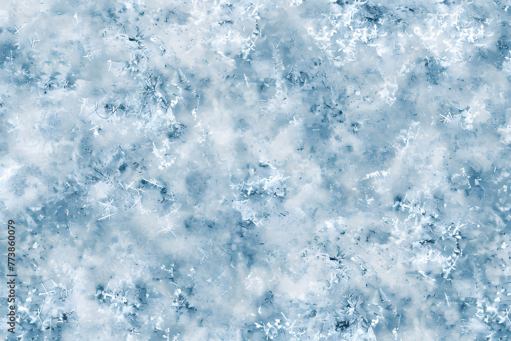 Close-up texture of frost patterns resembling delicate ferns and snowflakes in varying shades of blue, capturing the essence of winter's chill. Close-up texture of frost patterns resembling delicate ferns and snowflakes in varying shades of blue, capturing the essence of winter's chill.