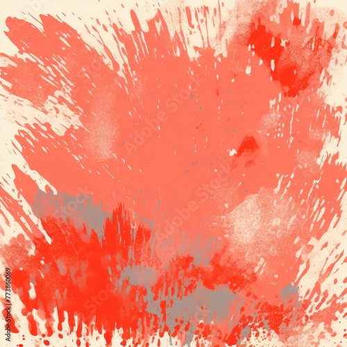 Coral gritty grunge vector brush stroke color halftone pattern