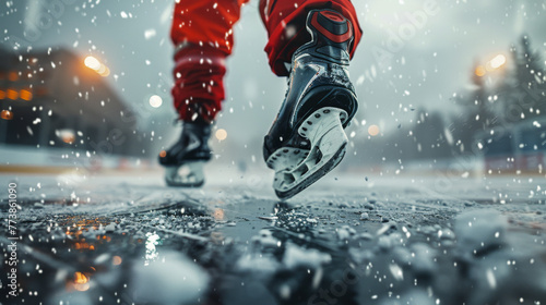 Person in Red Pants Skating With Black and White Shoes
