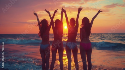 Group of Women Standing on Beach