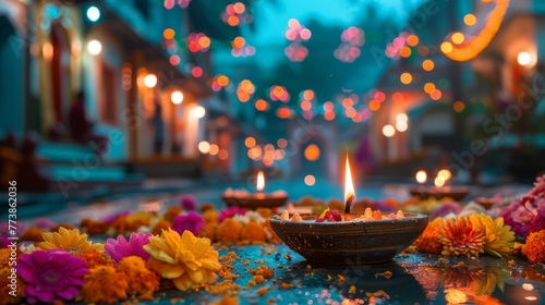 Small Bowl Filled With Flowers on Table