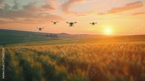 Large Plane Flying Over Lush Green Field