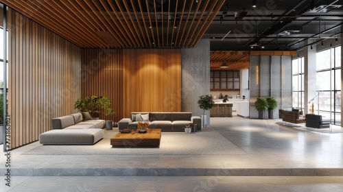 Living Room With Abundant Windows and Furniture