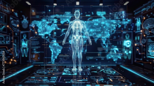 Man Interfacing With Future Tech