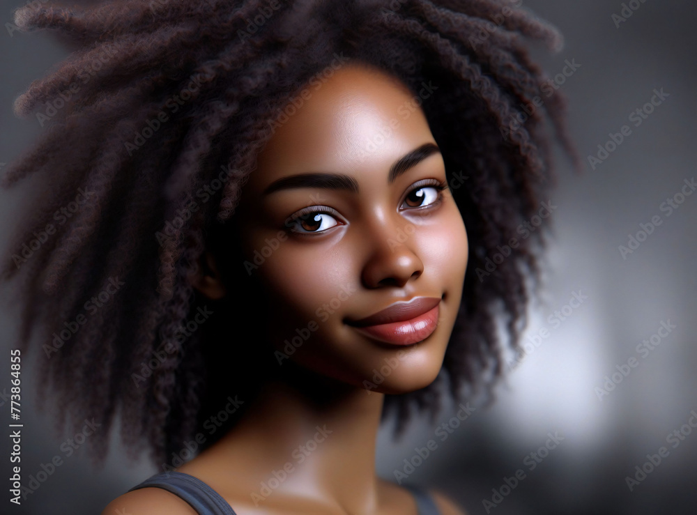 A Photorealistic Portrait of a Young Brunette Woman with Kind Eyes A Photorealistic Portrait of a Young Brunette Woman with Kind Eyes