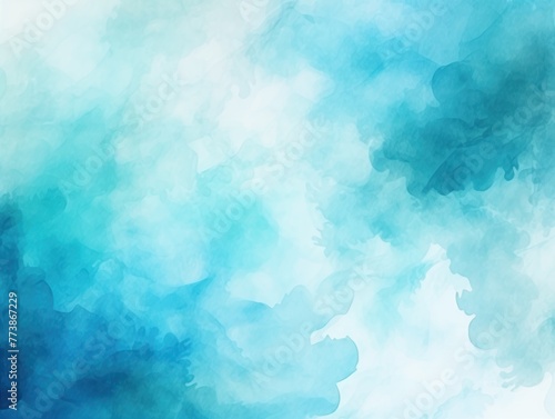Cyan watercolor abstract background 
