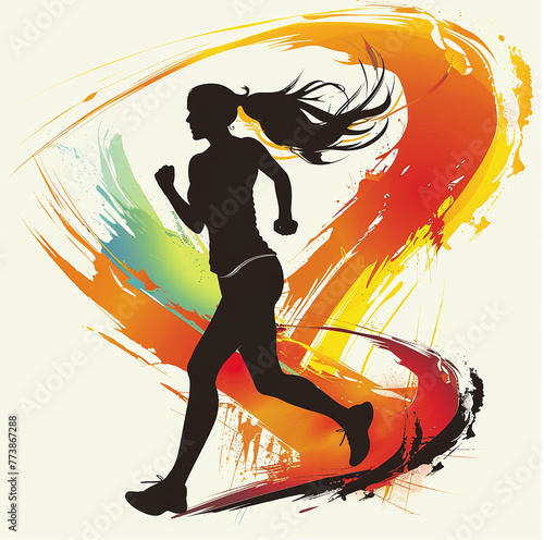 running woman vector