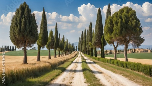 landscape with trees and sky