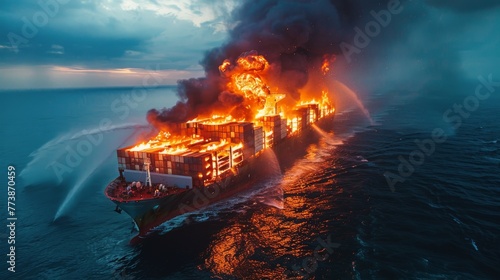 Large Boat Sailing on Water