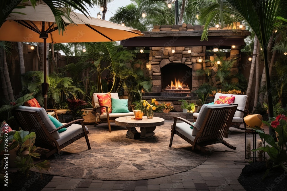 Obraz premium Resort-style Backyard Oasis: Everyday Staycation Patio