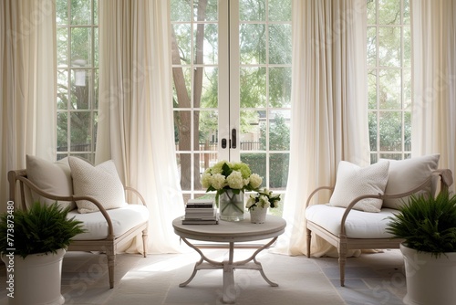 Airy and Bright Sunroom Inspirations  Sheer Drapes Reign Supreme in This Space